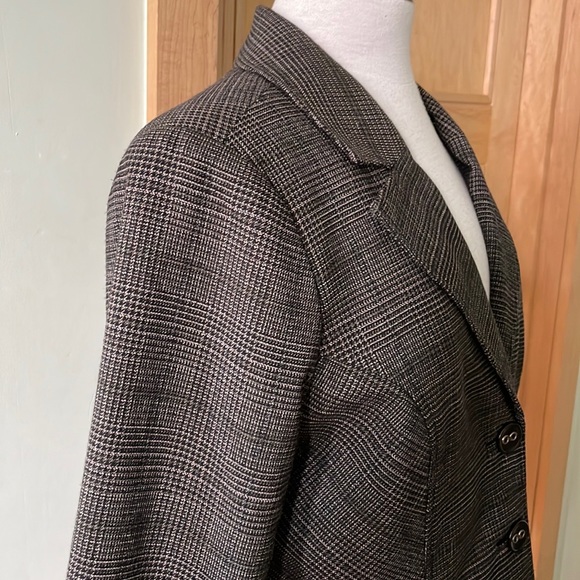 Lana Lee Vintage Pettite Black/Grey Plaid Short Jacket, Size 12 - Picture 3 of 16